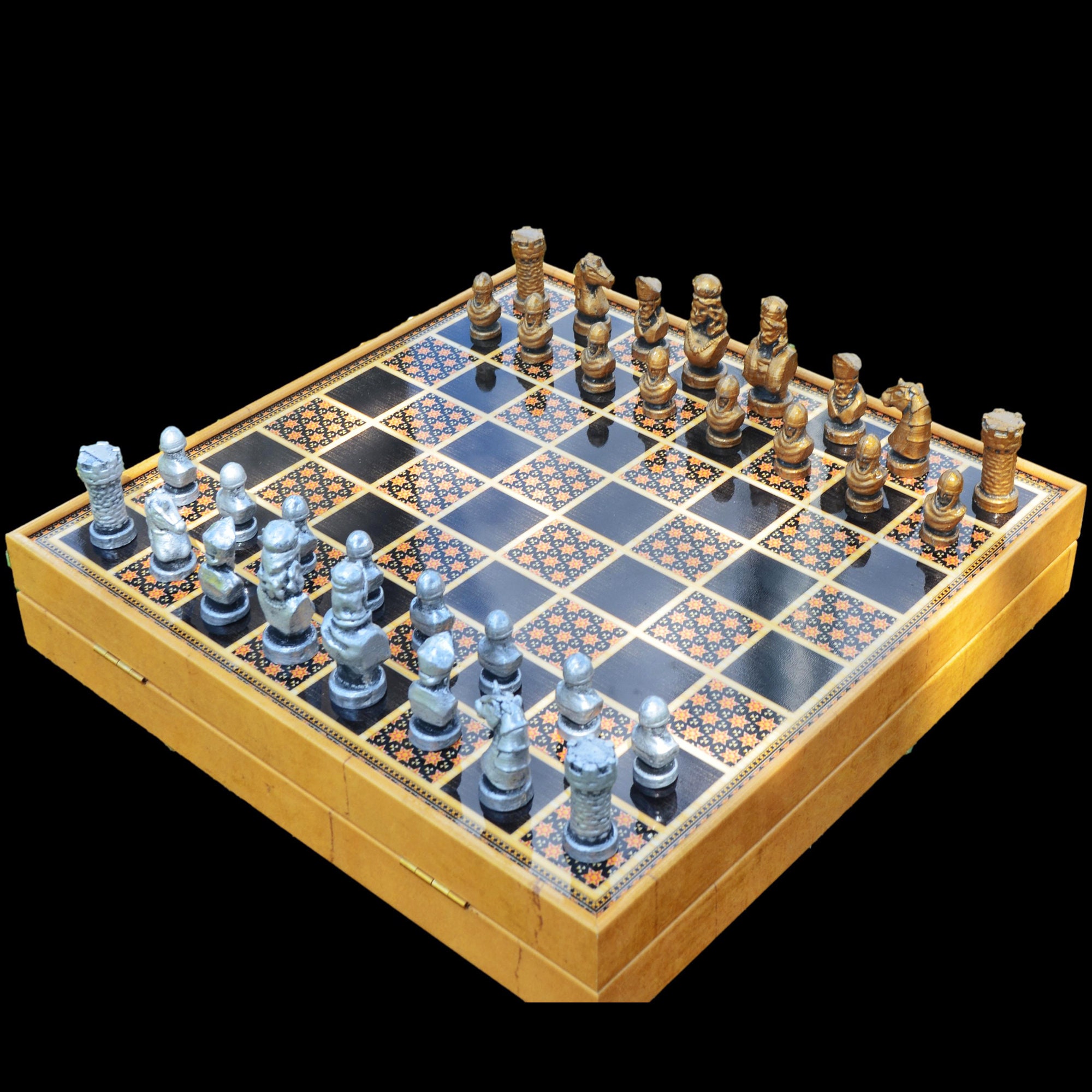 Rome Caesar Metal Chess Set: Personalized Luxury Board With Storage (14 ...