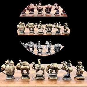 Heavy Metal Indian Chess Set: Personalized Board, Weighted Pieces