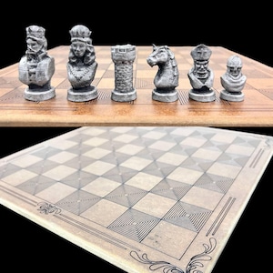 Metal Roma Chess Set With Personalized Chessboard| Laser Engraving Name ...