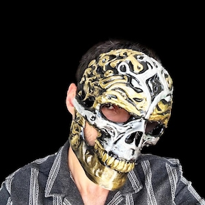 Skull Pattern Full Face Mask Handmade Skull Design Mask Character Mask | Color Option