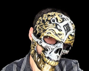 Máscara de Caveira Feita à Mão: Máscara de Personagem Cosplay com Opções de Cores