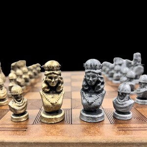 Metal Roma Chess Set With Personalized Chessboard| Laser Engraving Name ...