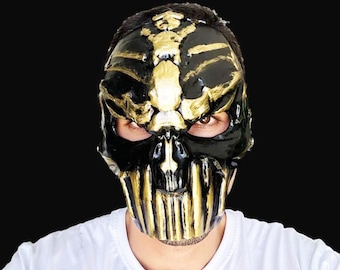 Máscara de Scorpion de Mortal Kombat hecha a mano: máscara de personaje de cosplay, opciones de color