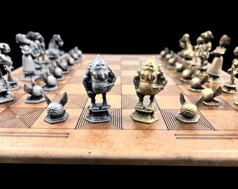 Metal Zelda Chess Set with Personalized Chessboard | Laser Engraving Name Tag