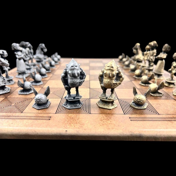 Metal Zelda Chess Set with Personalized Chessboard | Laser Engraving Name Tag