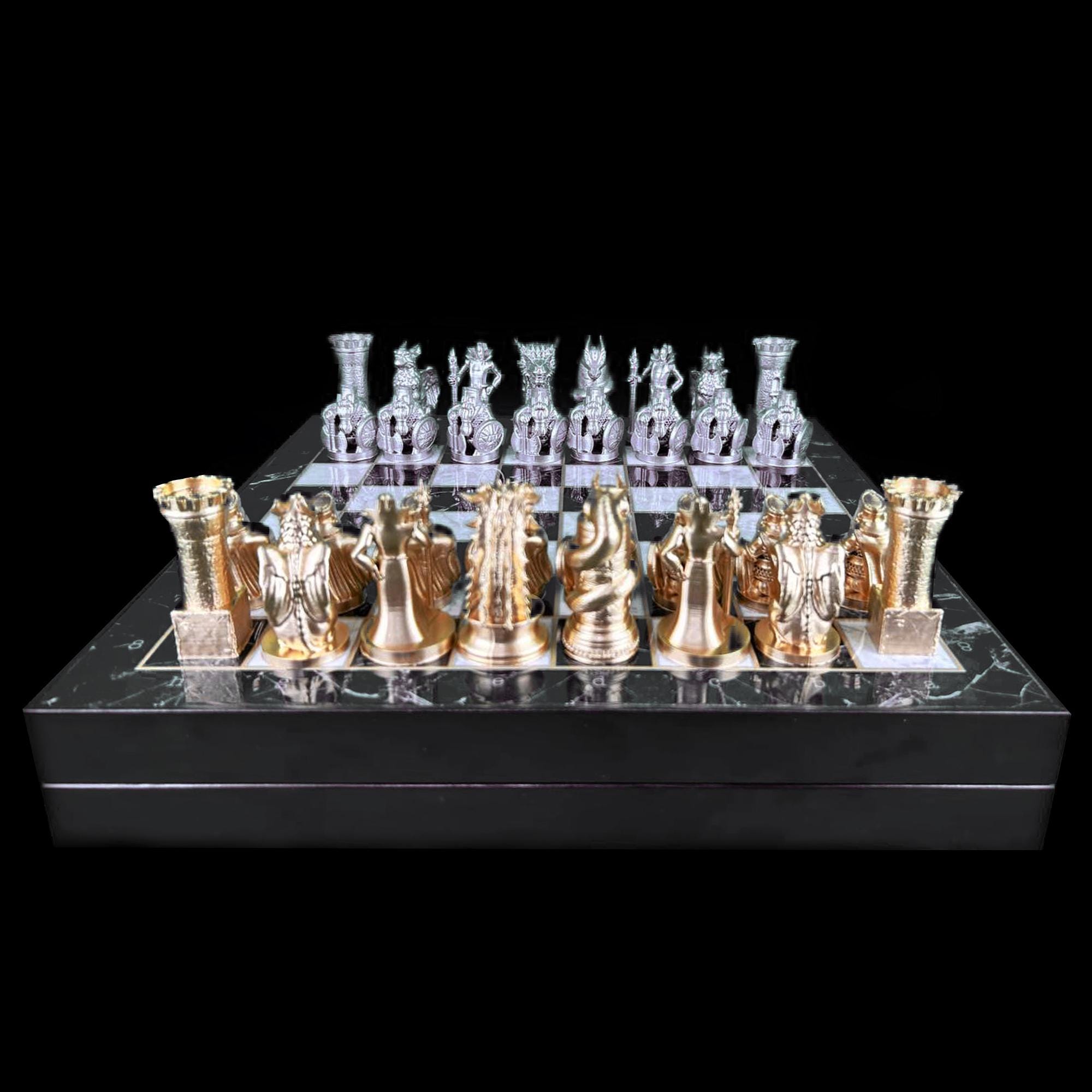 Personalized Dragon Chess Set: VIP Resin Chess Game, Marble Board ...