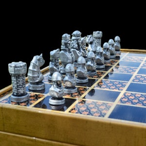 Rome Caesar Metal Chess Set: Personalized Luxury Board With Storage (14 ...