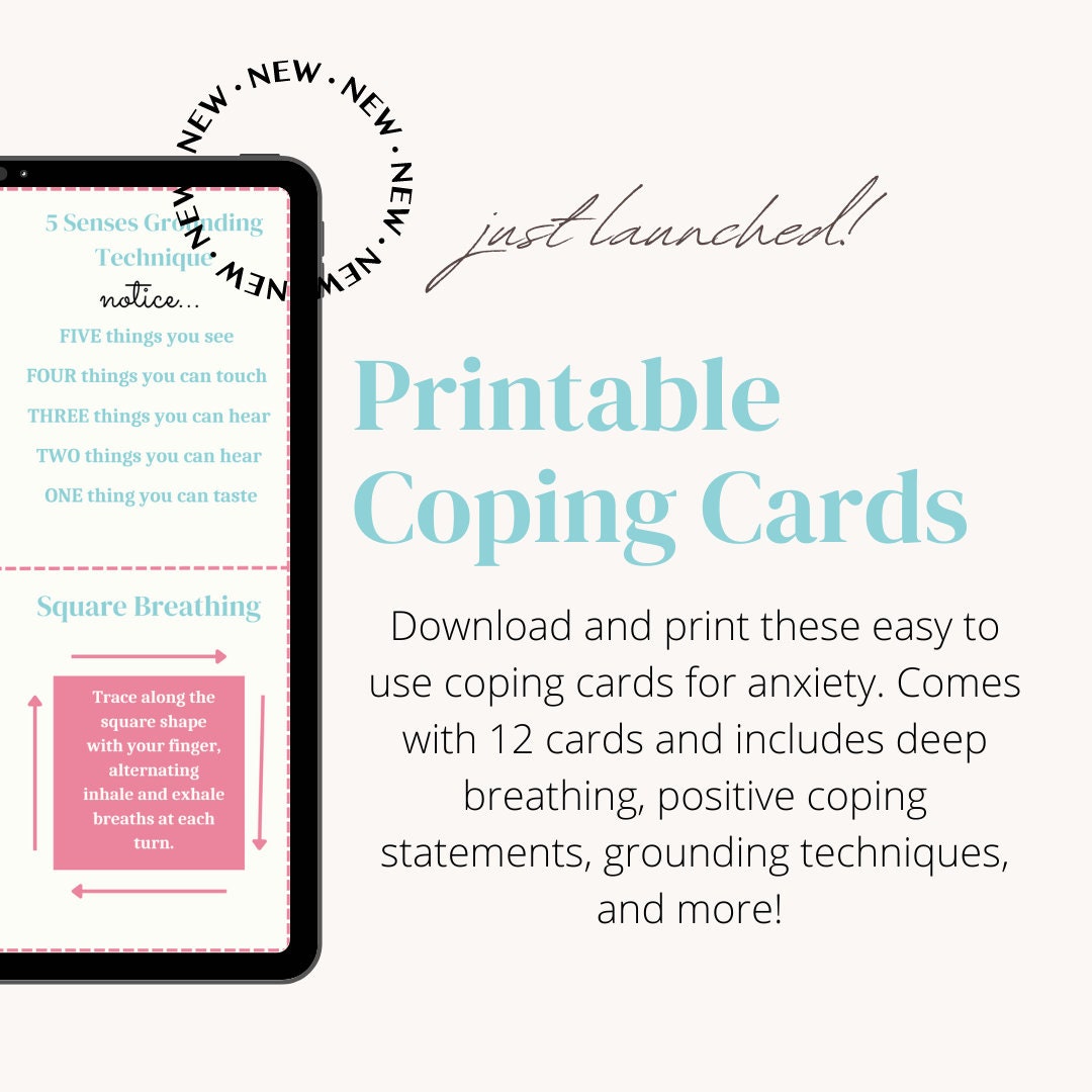 Coping Skill Cards for Anxiety - Mental Heath Tools and Strategies ...