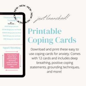 Coping Skill Cards for Anxiety - Mental Heath Tools and Strategies