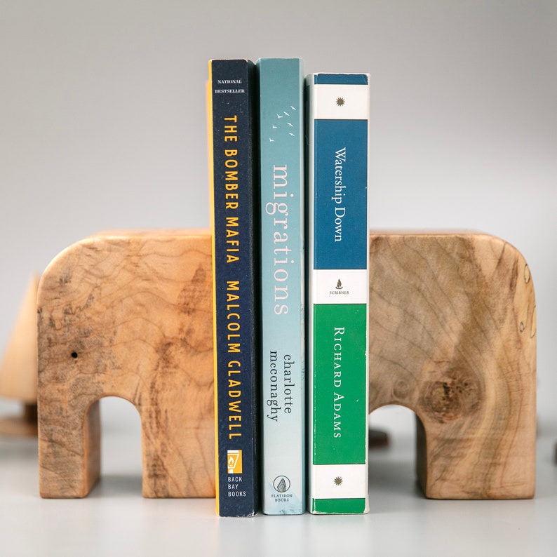 Elephant Book Ends Maple