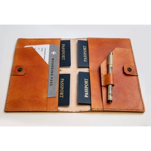 Cartera de viaje para pasaporte familiar / Cartera para pasaporte familiar con monograma / Cartera para pasaporte familiar personalizada