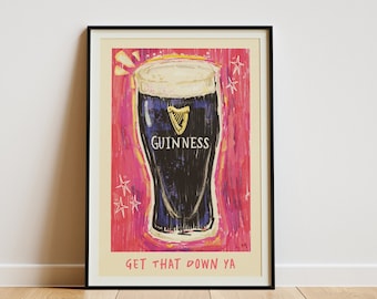 Get That Down Ya - Guinness Illustration