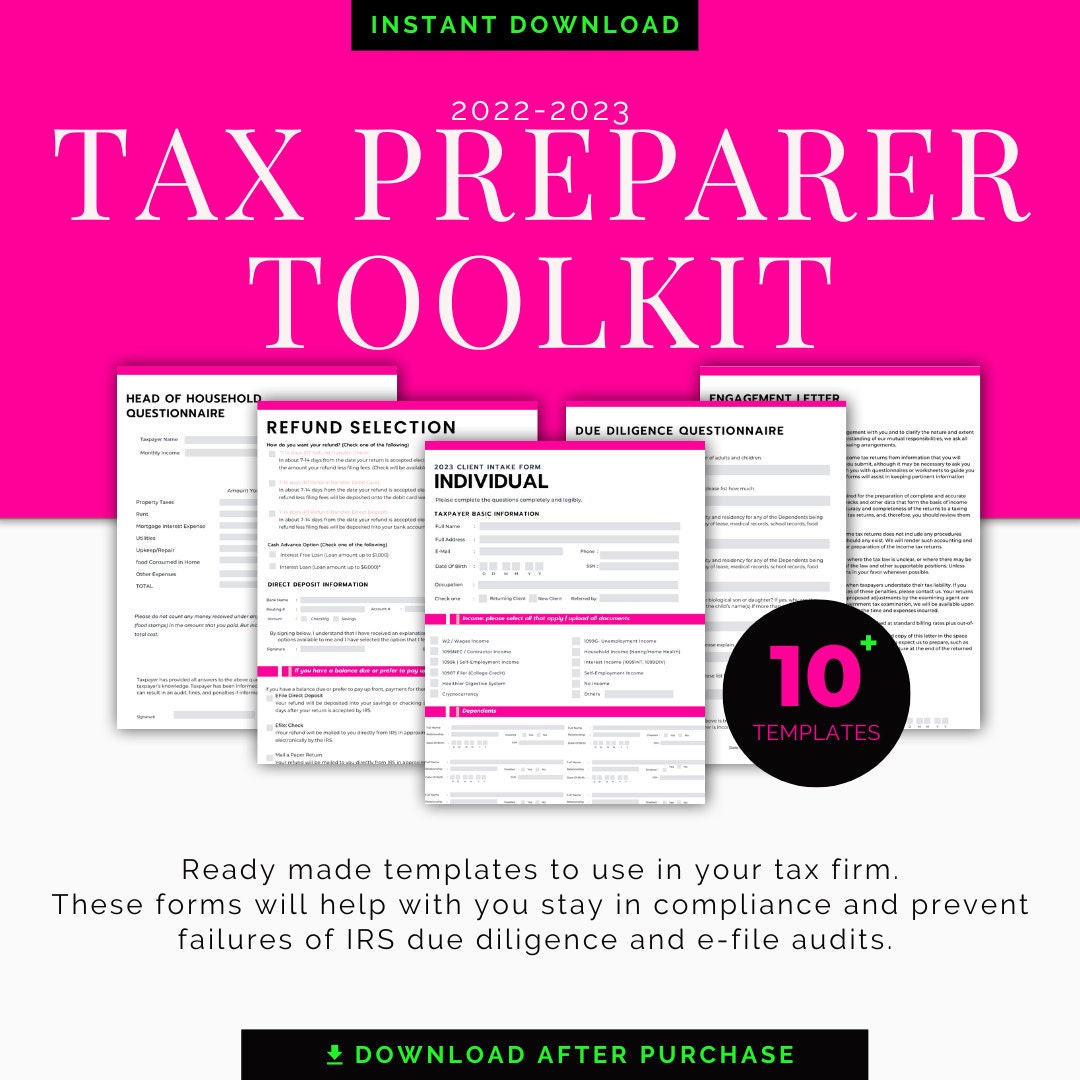Tax Preparer Intake Forms Custom Tax Office Forms Tax Preparer Forms