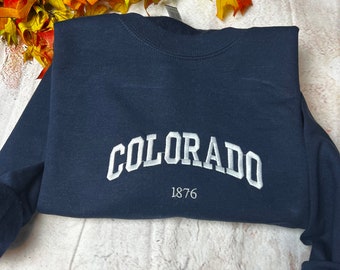 Colorado Embroidered Crewneck Sweatshirt- Colorado City shirt - Custom City Shirt