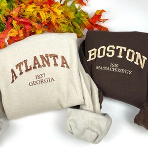 Custom Your City Sweatshirts- Custom City Embroidered Sweatshirts Your Town and State Shirt