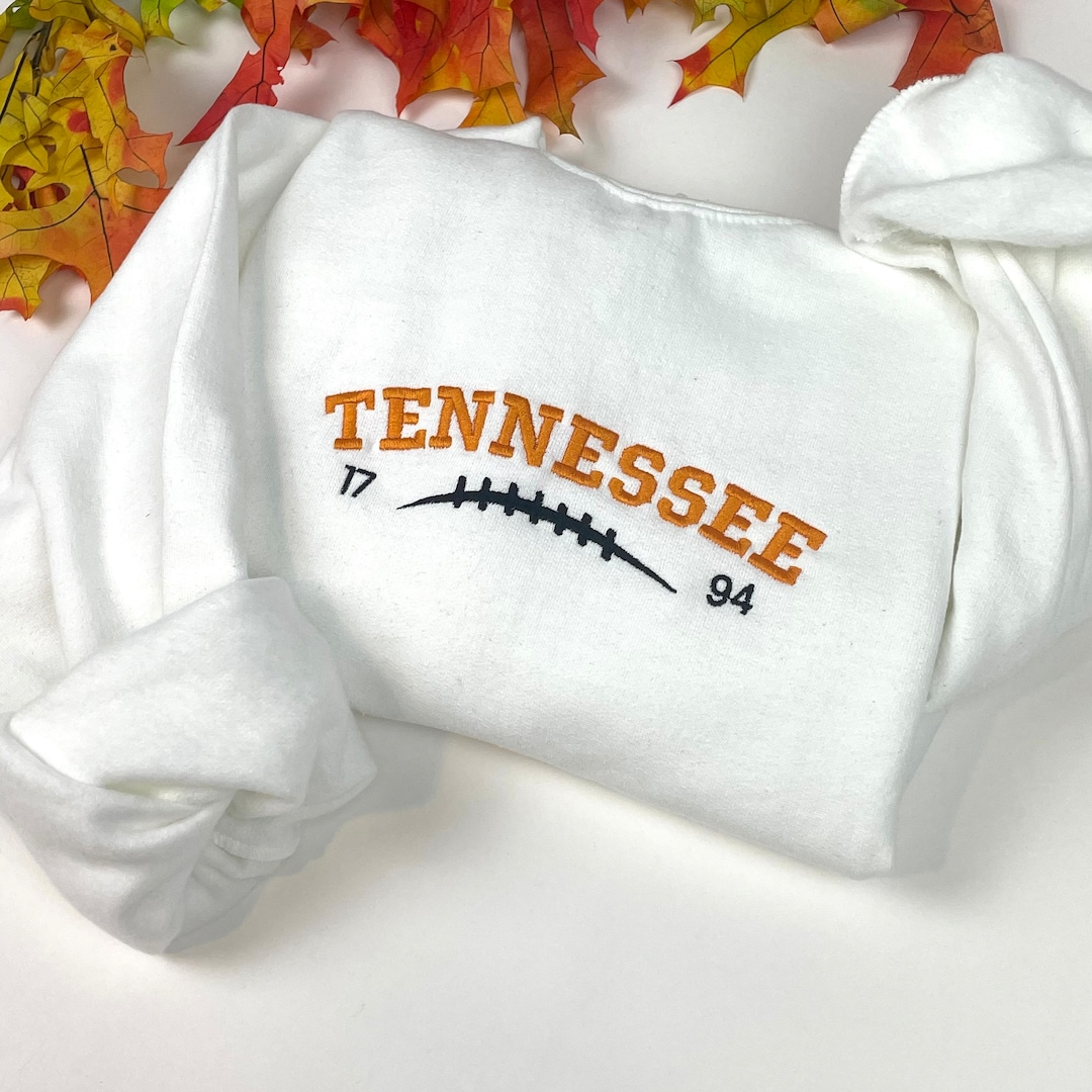 Embroidered Tennessee Sweatshirt Shirt College Crew Neck Aesthetic