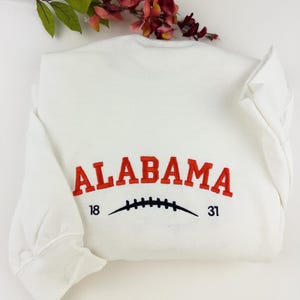 Embroidered Alabama  Sweatshirt Shirt College Crew Neck  Aesthetic Crewneck