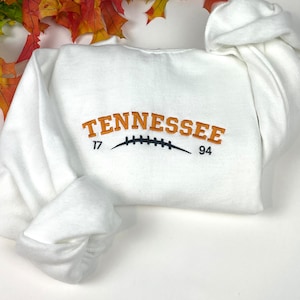 Embroidered Tennessee Sweatshirt Shirt College Crew Neck Aesthetic