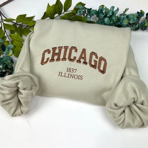 Chicago Embroidered Sweatshirt- Custom City Embroidered Sweatshirts Illinois