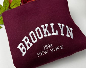 Brooklyn Embroidered Sweatshirts- Custom City Embroidered Sweatshirts