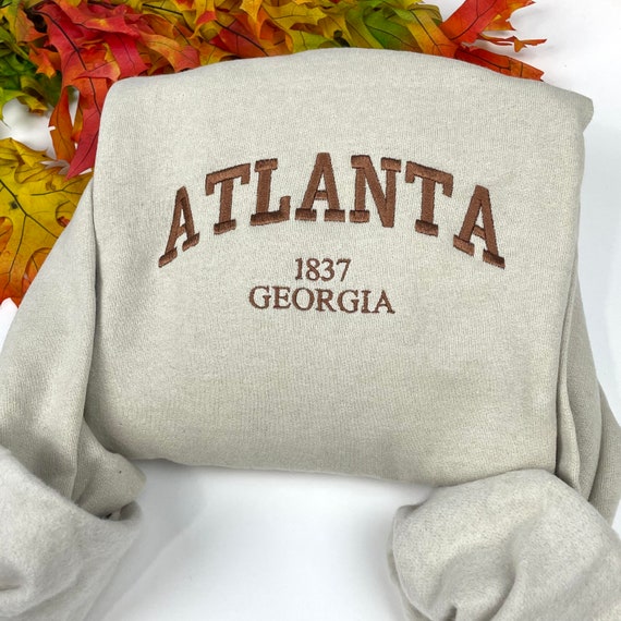 Atlanta Embroidered Sweatshirts Custom City Embroidered Etsy