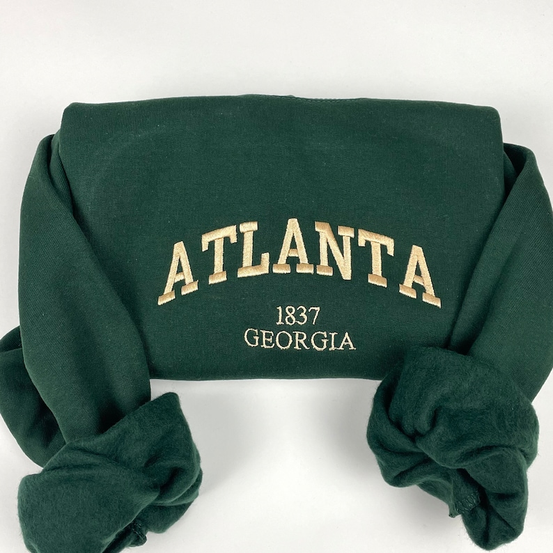 Atlanta Embroidered Sweatshirts Custom City Embroidered Etsy