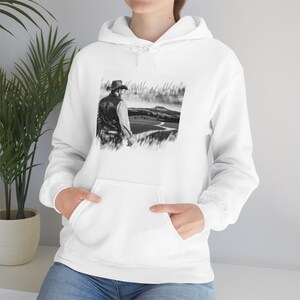Cowboy Themed Country Western Pastel Wild West Landscape Unisex Heavy Blend Hooded Sweatshirt