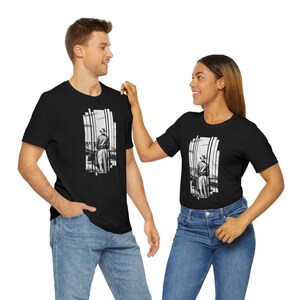 Artistic Cowboy Horse Silhouette Country Western Themed Unisex Jersey Short Sleeve Tee