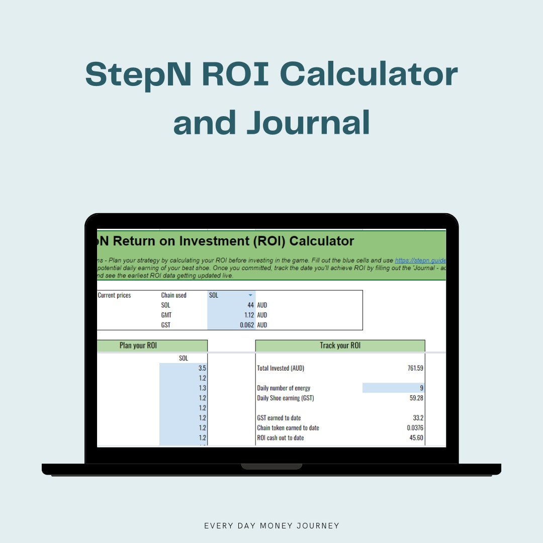 Move-to-earn (like Stepn) Journal and ROI Calculator - Etsy Hong Kong