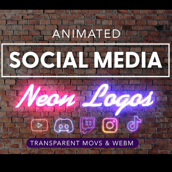 Logos de médias sociaux animés - Superpositions de néon