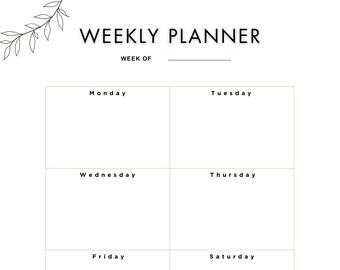 Simple Minimalist Weekly Planner Printable - Instant Download, Minimal Daily Planner for Productivity, Daily Schedule, Printable Planner