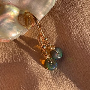 Single Bead Opal Earrings Handmade by Mary image 2
