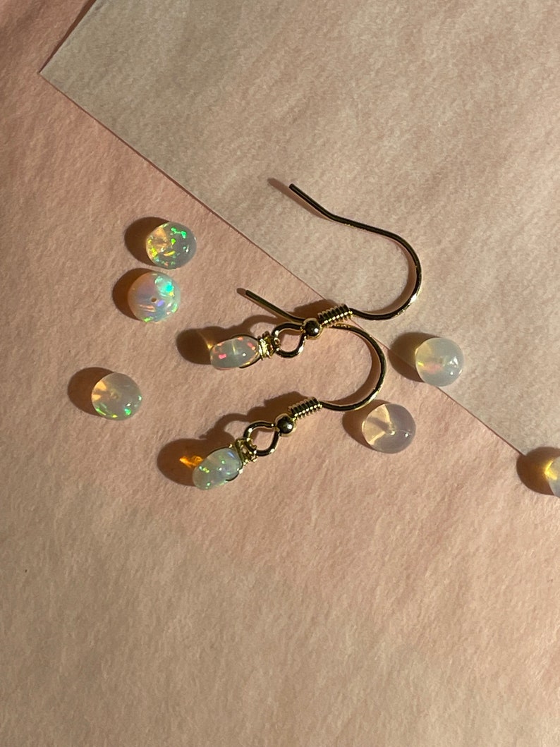 Single Bead Opal Earrings Handmade by Mary image 7