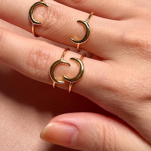 Moon Ring ~ Vermeil Adjustable Resizable