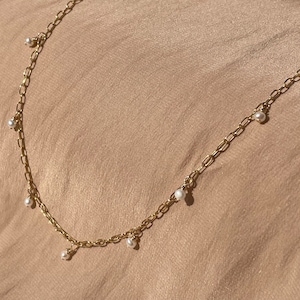 14KT Gold Fill Pearl Paperclip Necklace ~ Handmade by Mary