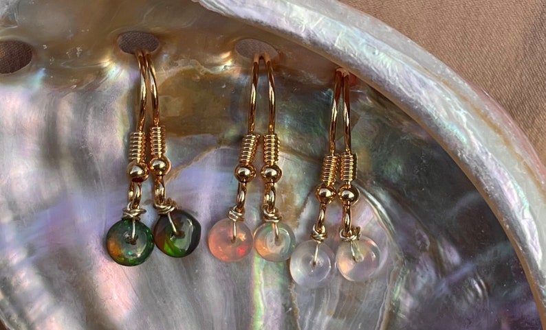 Single Bead Opal Earrings Handmade by Mary image 5