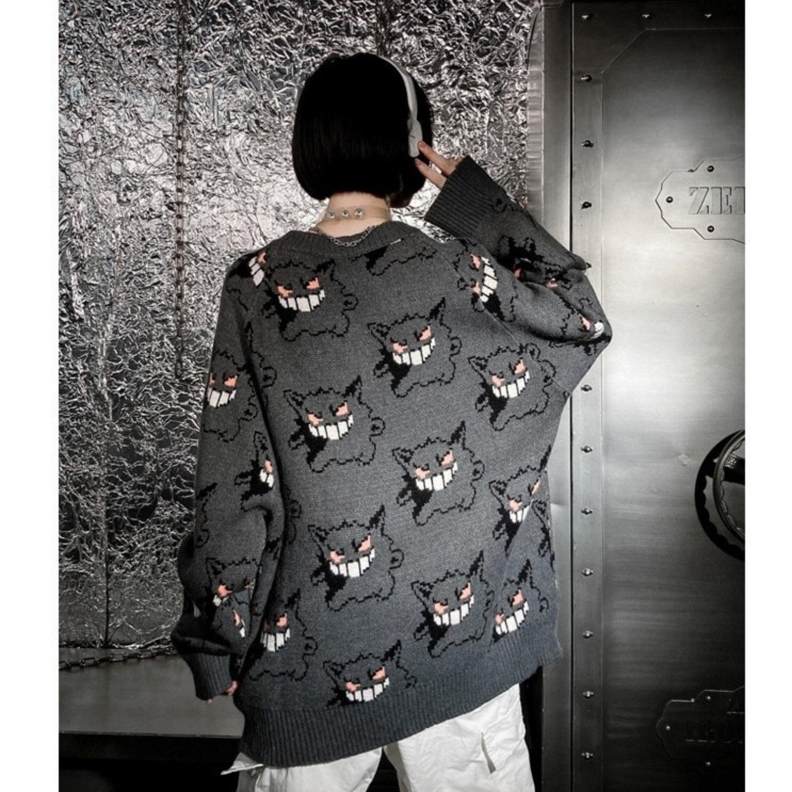 Gengar Sweater Oversized Knitted Sweater Anime Clothes for Etsy