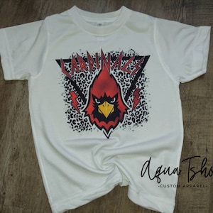 Cardinals Mascot Shirt, Red Cardinals School Mascot For Kids, Go Cardinals, Leopard Print Cardinals Shirt, Team Cardinals Shirt, Toddler