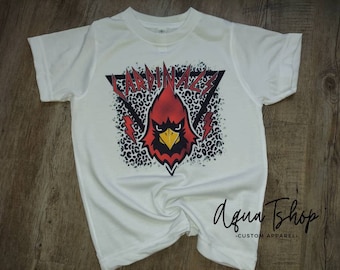 Cardinals Mascot Shirt, Red Cardinals School Mascot For Kids, Go Cardinals, Leopard Print Cardinals Shirt, Team Cardinals Shirt, Toddler