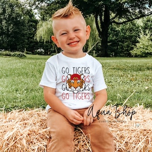 Go Tigers, Game Day Tshirt, Kids Football Shirt, Boys Football Shirts, Go Tigers, Mascot, Children&#39;s Clothing, Football Time, Tigers Gameday
