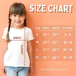 May include: Size chart for a white t-shirt with measurements in inches. The chart shows the width and length of the shirt in inches for sizes S, M, L, and XL. The chart also shows the corresponding fit sizes for each size.