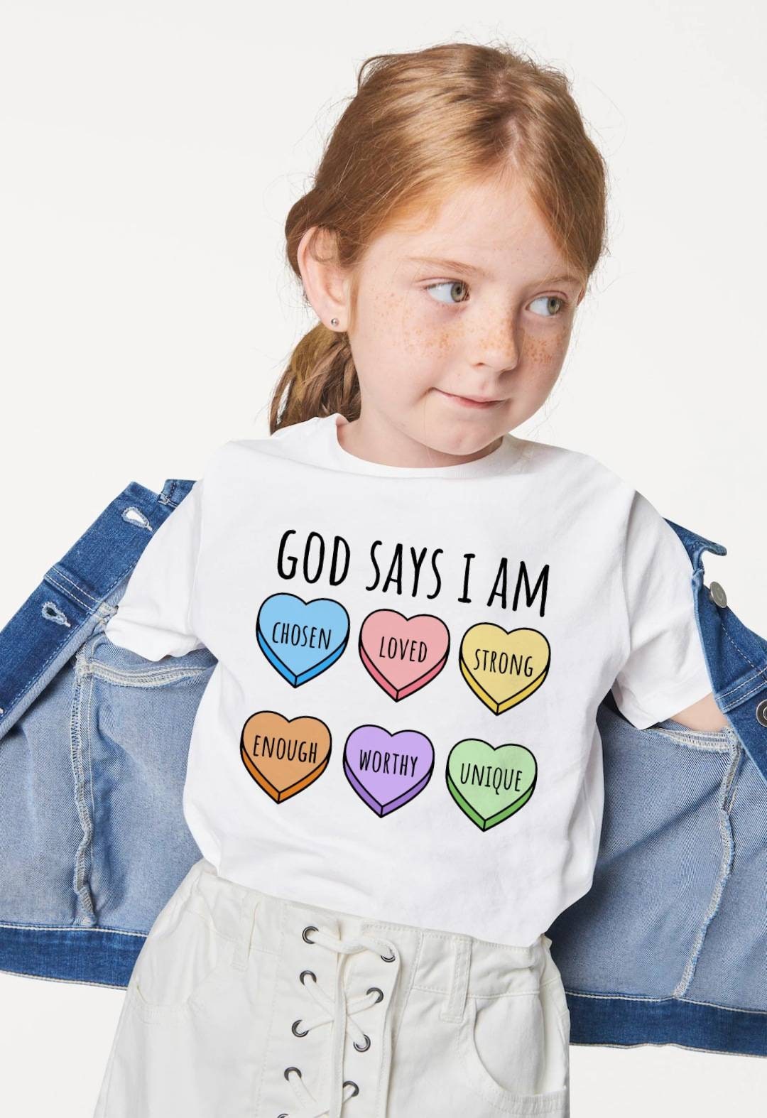 God Says I Am Chosen Tshirt, Christian Tshirts for Kids, Girls ...