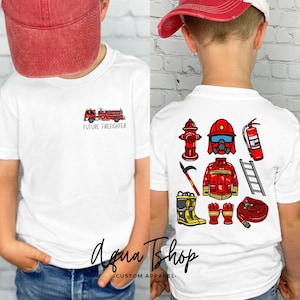 Future Firefighter Shirt For Kids, Toddlers Fireman Tshirt, Firetruck Kids Shirts, Big Red Fire Truck Shirt, Firefighter Gear, Fire Safety