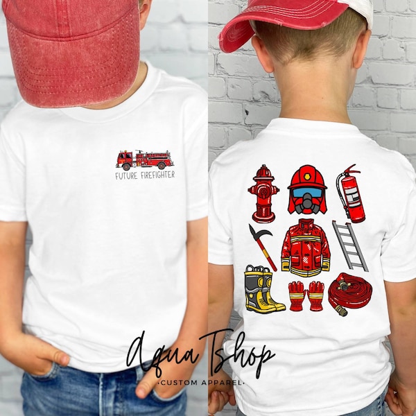 Future Firefighter Shirt For Kids, Toddlers Fireman Tshirt, Firetruck Kids Shirts, Big Red Fire Truck Shirt, Firefighter Gear, Fire Safety