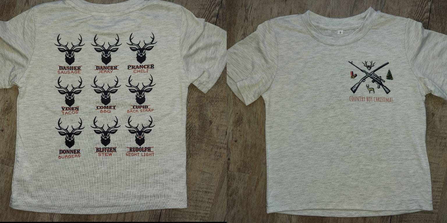 Country Boy Christmas, Reindeer, Rudolph, Hunting, Southern, Toddler Shirt,  Boy Shirts, Country Charm, Kids Tshirt, Toddler 