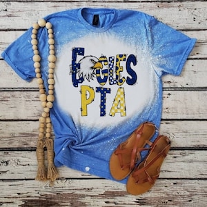 Eagles PTA Shirt, Eagle Blue And Yellow, Eagles School Spirit, Eagle Pride Shirt, Custom Mascot Shirt