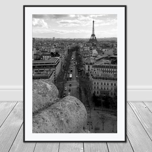Paris France Eiffel Tower Aerial View Arc De Triomphe