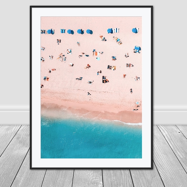 Parasol de plage Ocean Aerial Shot Digital Print Drone - Semblable à Gray Malin Aerial Drone Photography