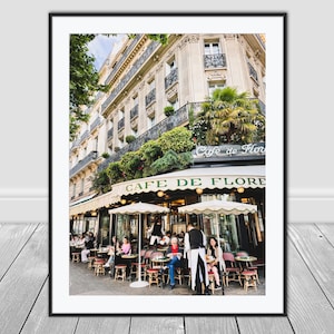 Parijs Fotografie Cafe De Flore Digital Print Franse Meisjes