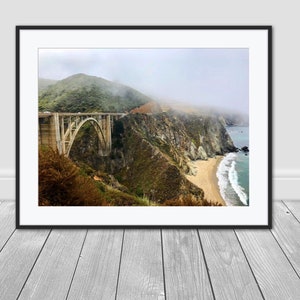 Bixby Bridge in Big Sur Digital Print Digital Download, Wall Art, Nature Photography, Beach, Decorative Art Print, New York, Horizontal